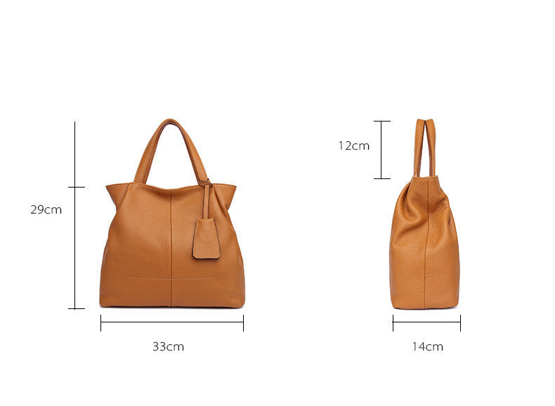 Chic Ladies' Soft Leather Large Capacity Tote Bag Handbag Shoulder Bag Crossbody Trolley woyaza