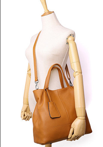 Fashionable Genuine Leather Women's Stylish Oversized Tote Bag Handbag Shoulder Bag Crossbody Bucket woyaza