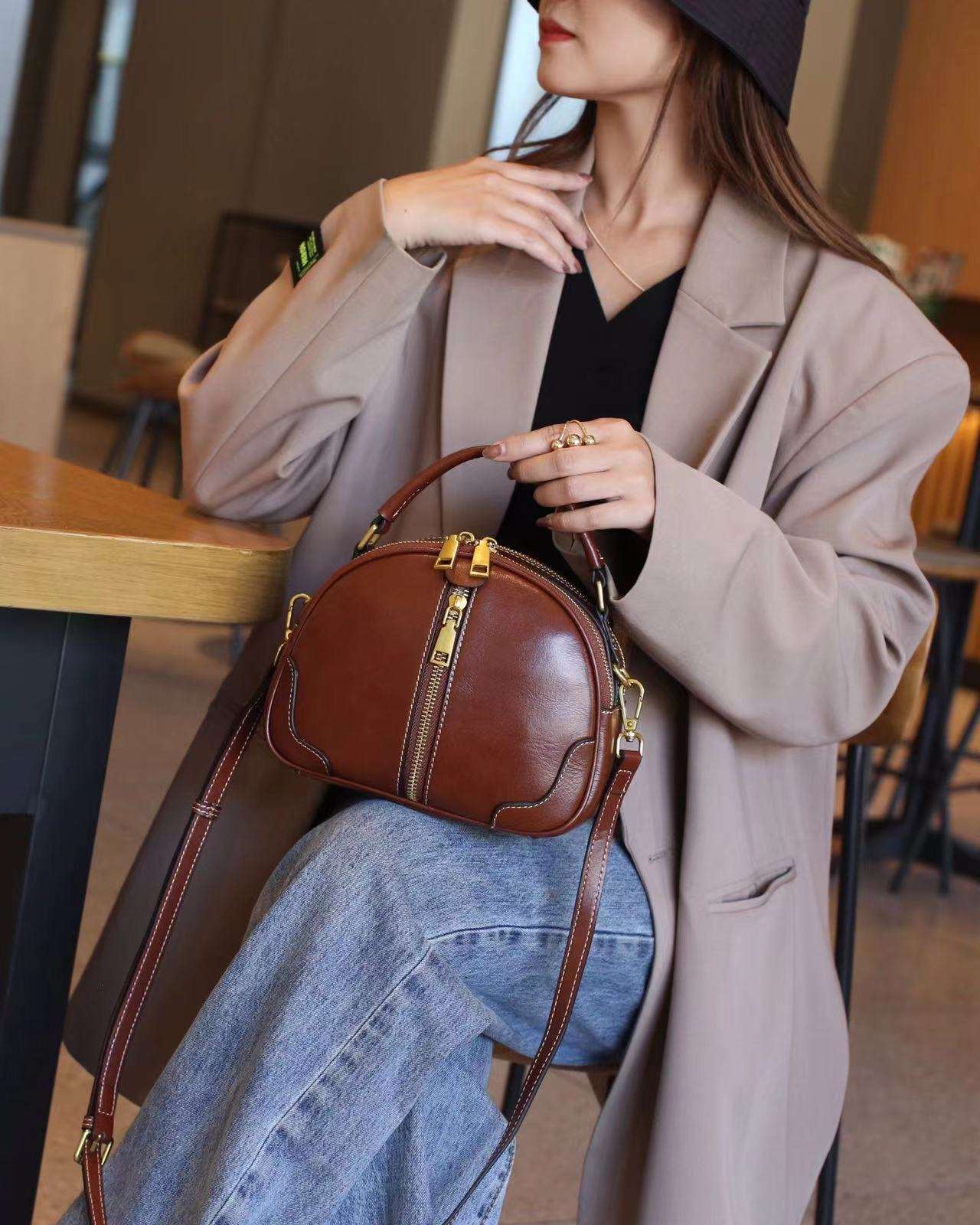 Elegant Genuine Leather Women's Fashion Handbag - woyaza