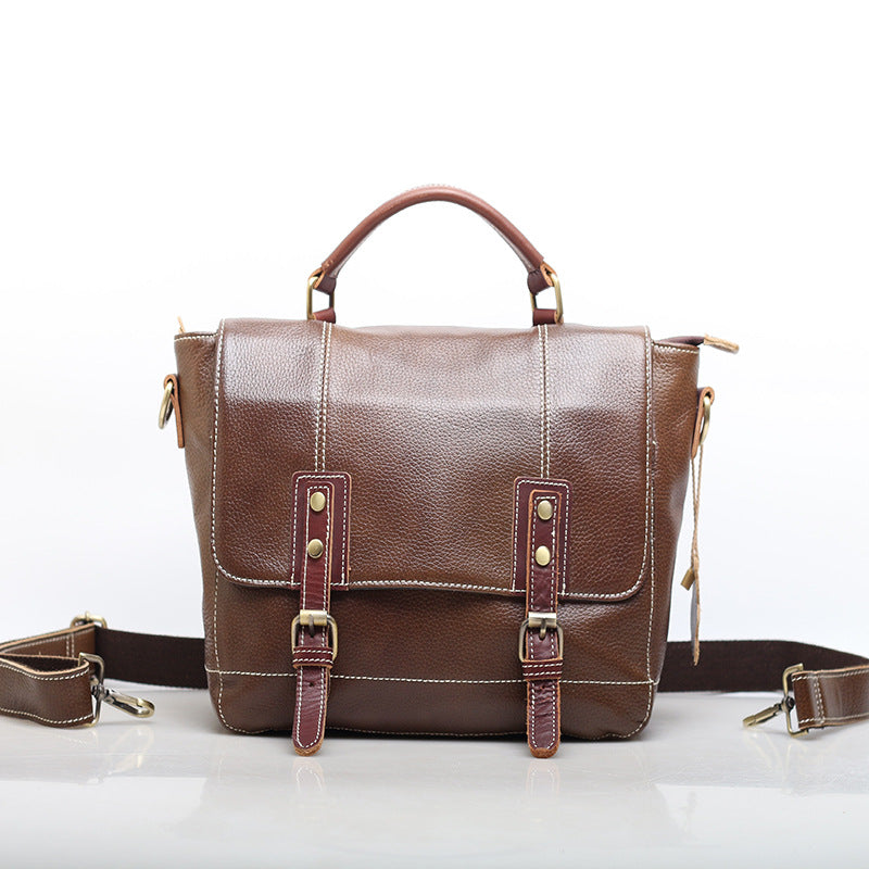 Functional Unisex Leather Postal Messenger Bag Woyaza