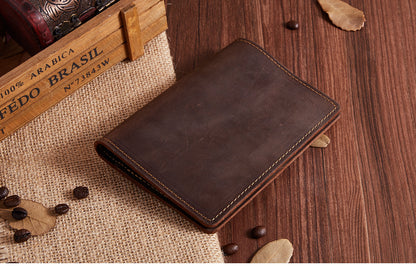 Retro Passport Cover Leather Double Fold woyaza