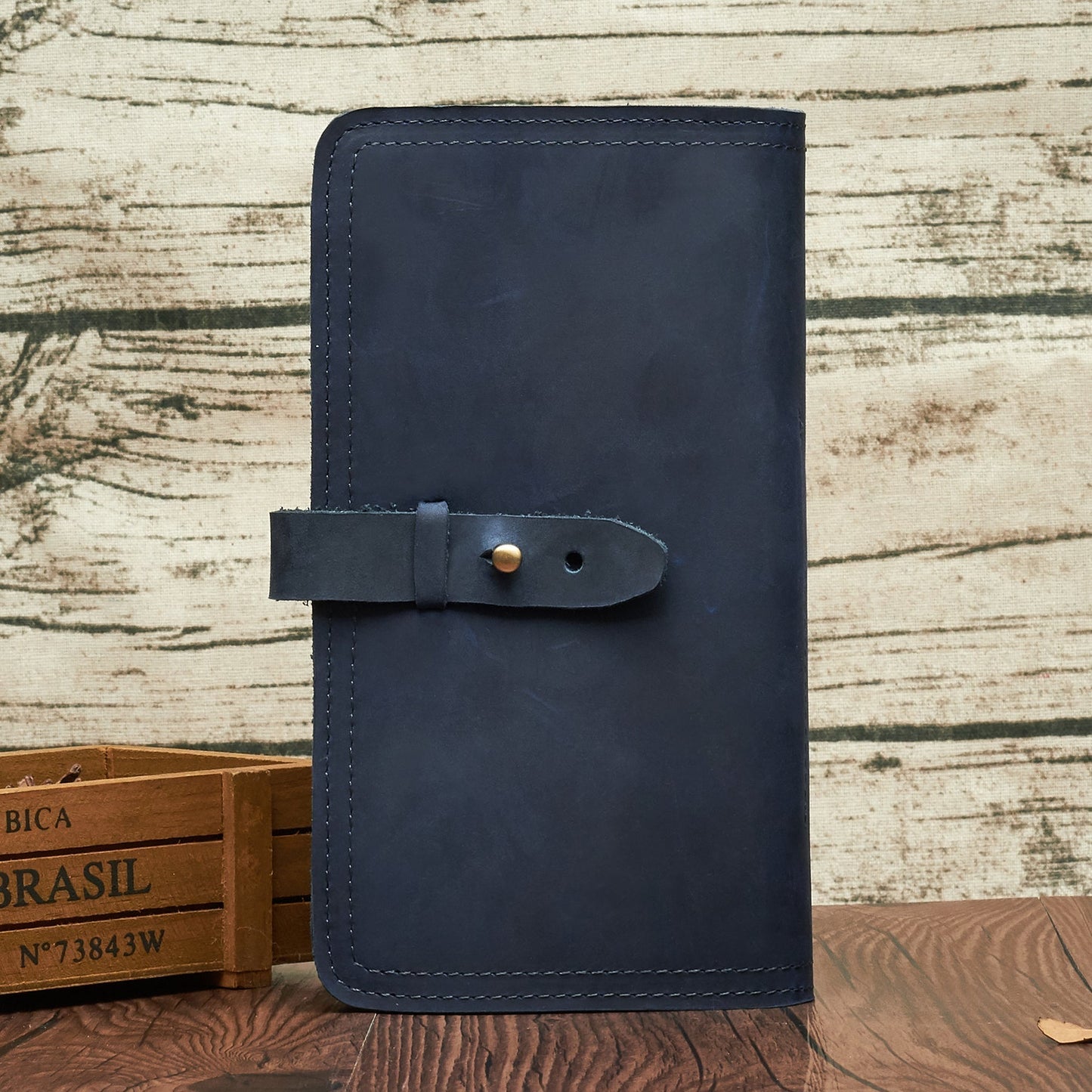 Retro Style Leather Passport Wallet Long Design woyaza