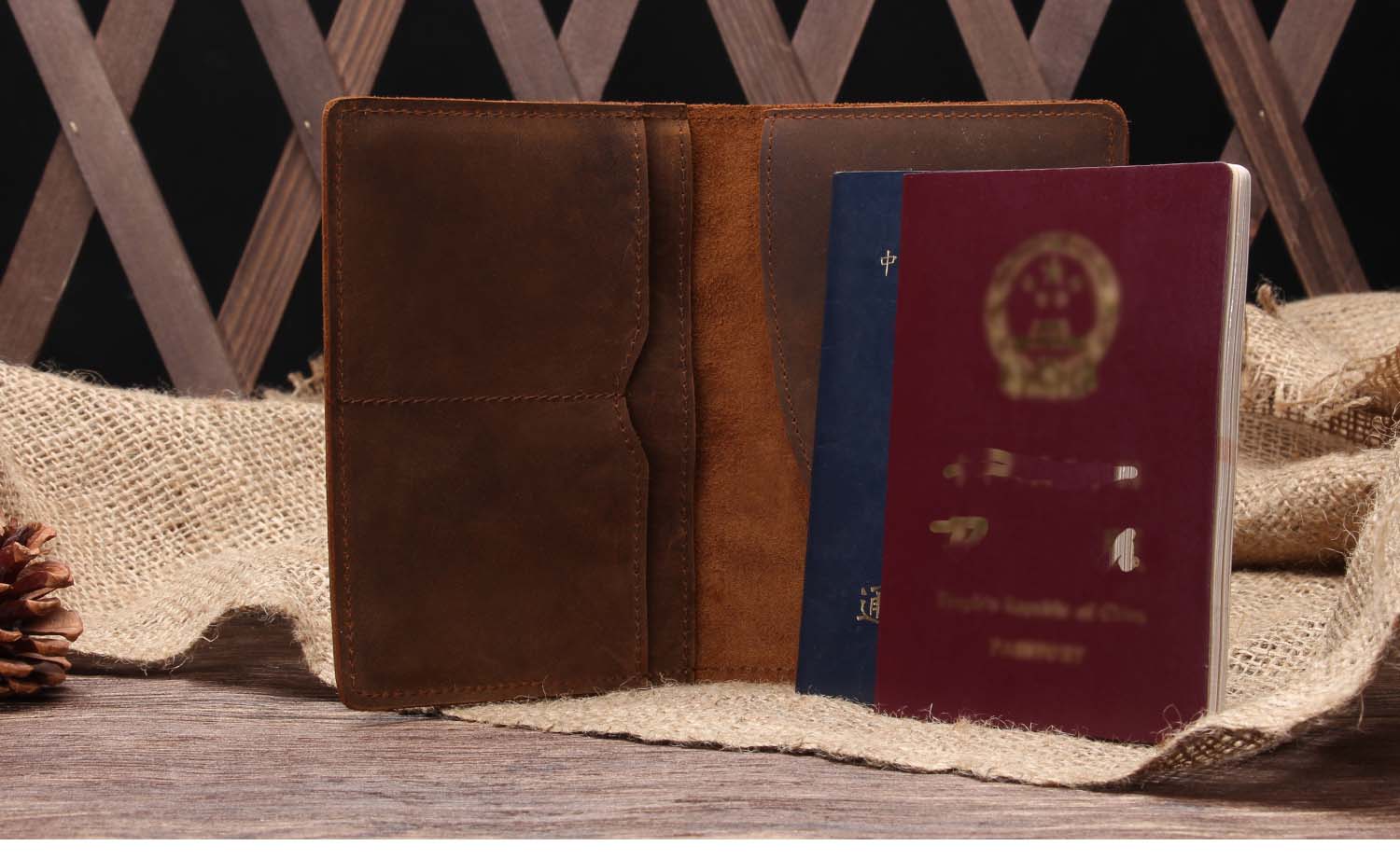 Retro-chic Leather Passport Holder Wallet woyaza