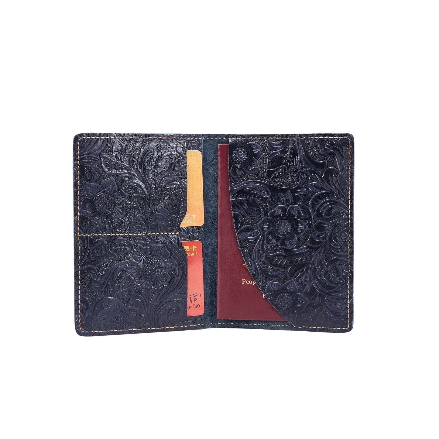 Stylish Leather Passport Wallet Organizer woyaza