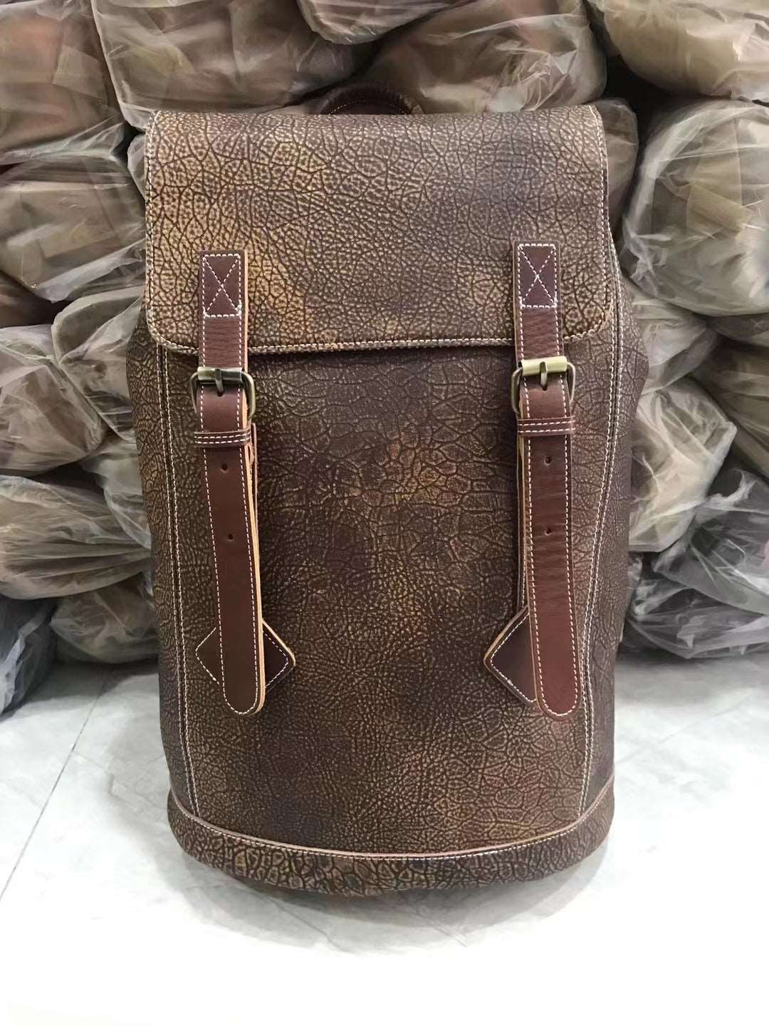 Premium Quality Vintage Leather College Backpack woyaza