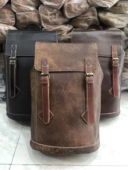 Elegant Genuine Leather Retro Travel Backpack woyaza