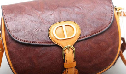 Timeless Leather Saddle Bag Purse woyaza