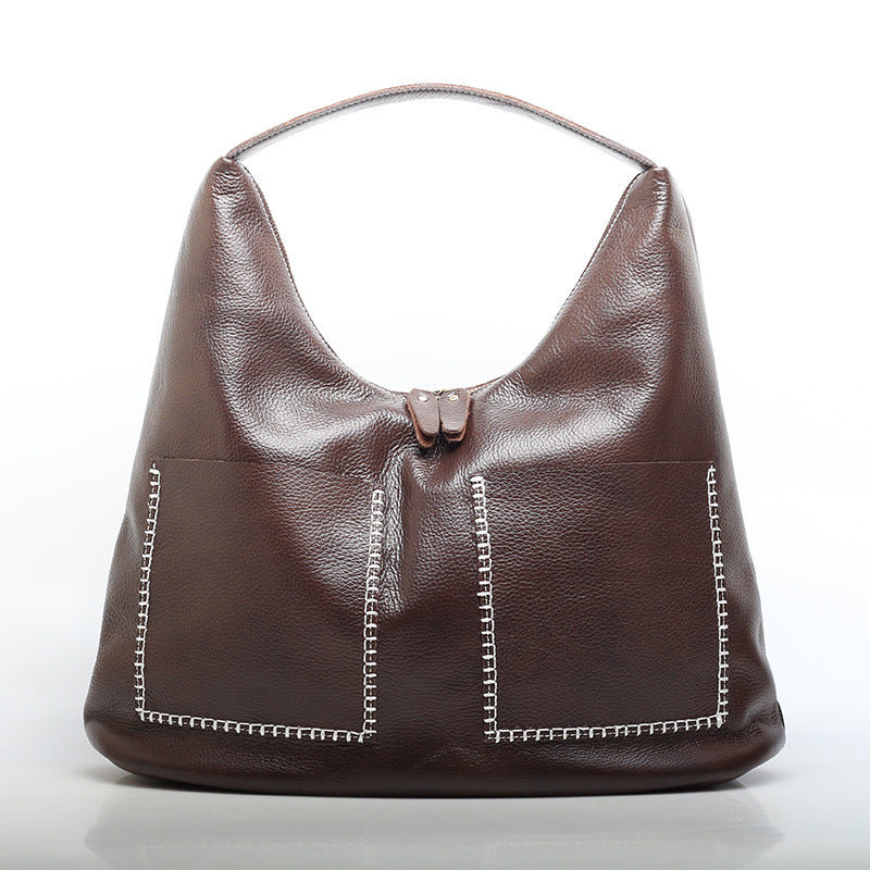 Luxurious Leather Carryall Tote Woyaza