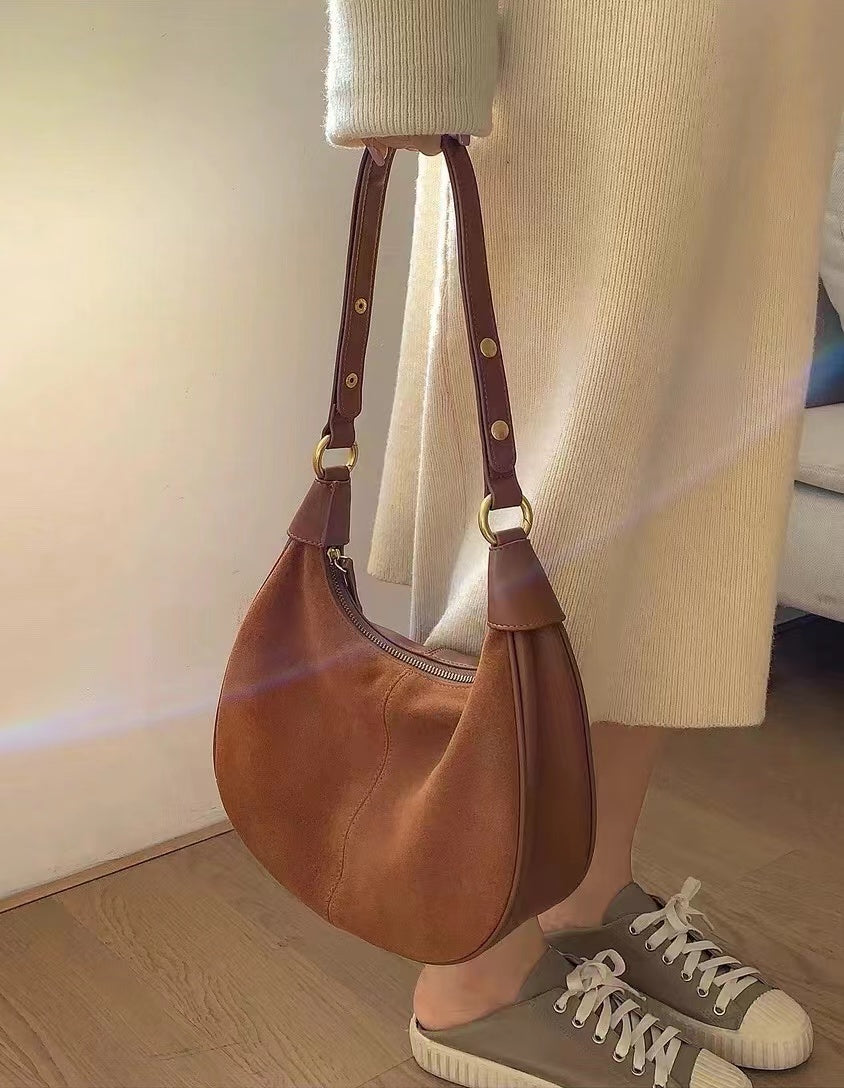 Soft Calfskin Leather Crossbody Sling Purse With Tassel woyaza