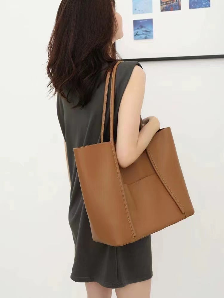 Sophisticated Ladies' Designer Soft Leather Work Tote Shoulder Bag woyaza