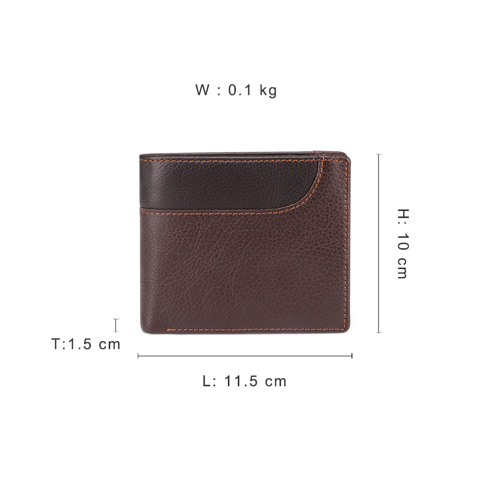 Modern Men's Leather Bifold Wallet woyaza
