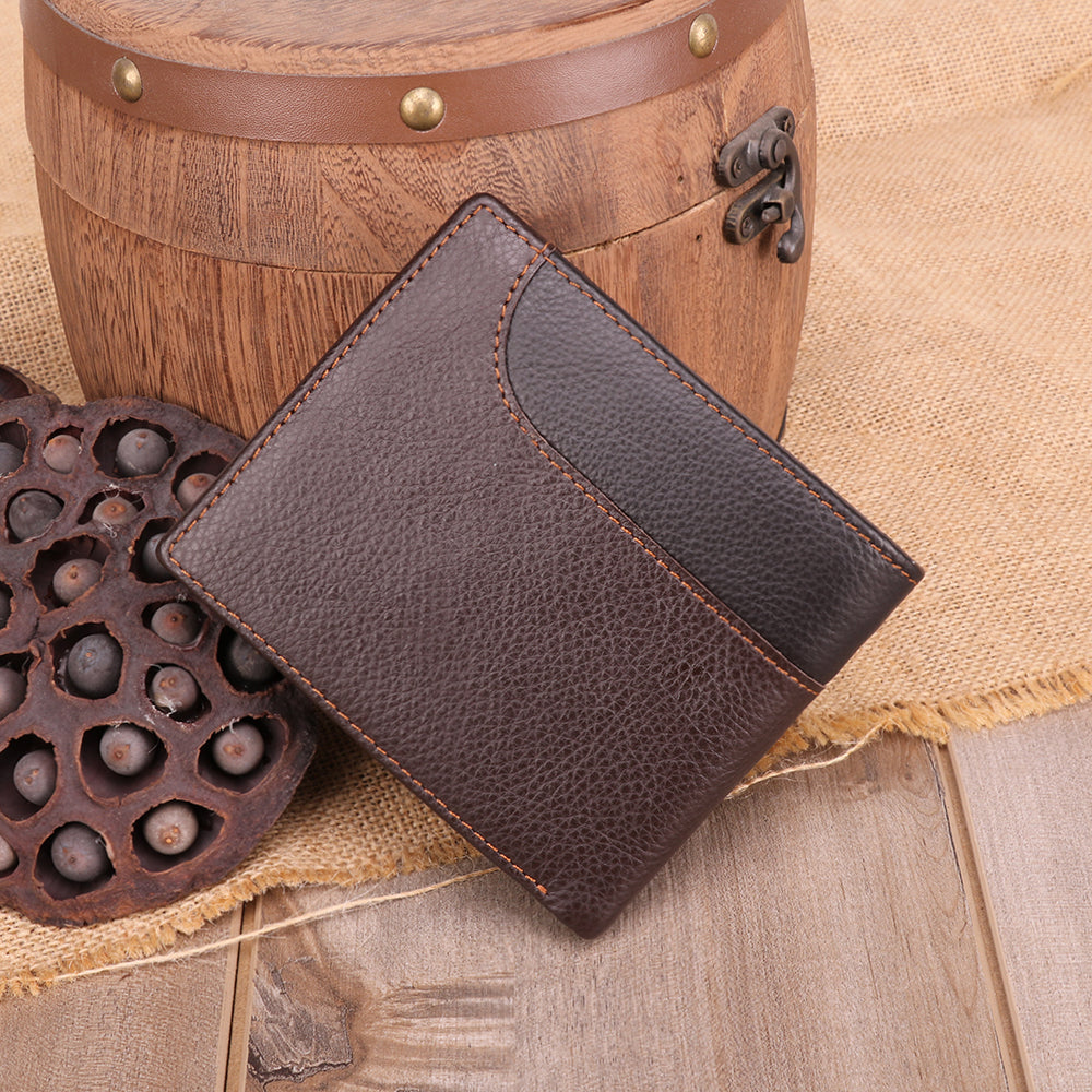 Genuine Leather Men's Wallet Double Fold woyaza