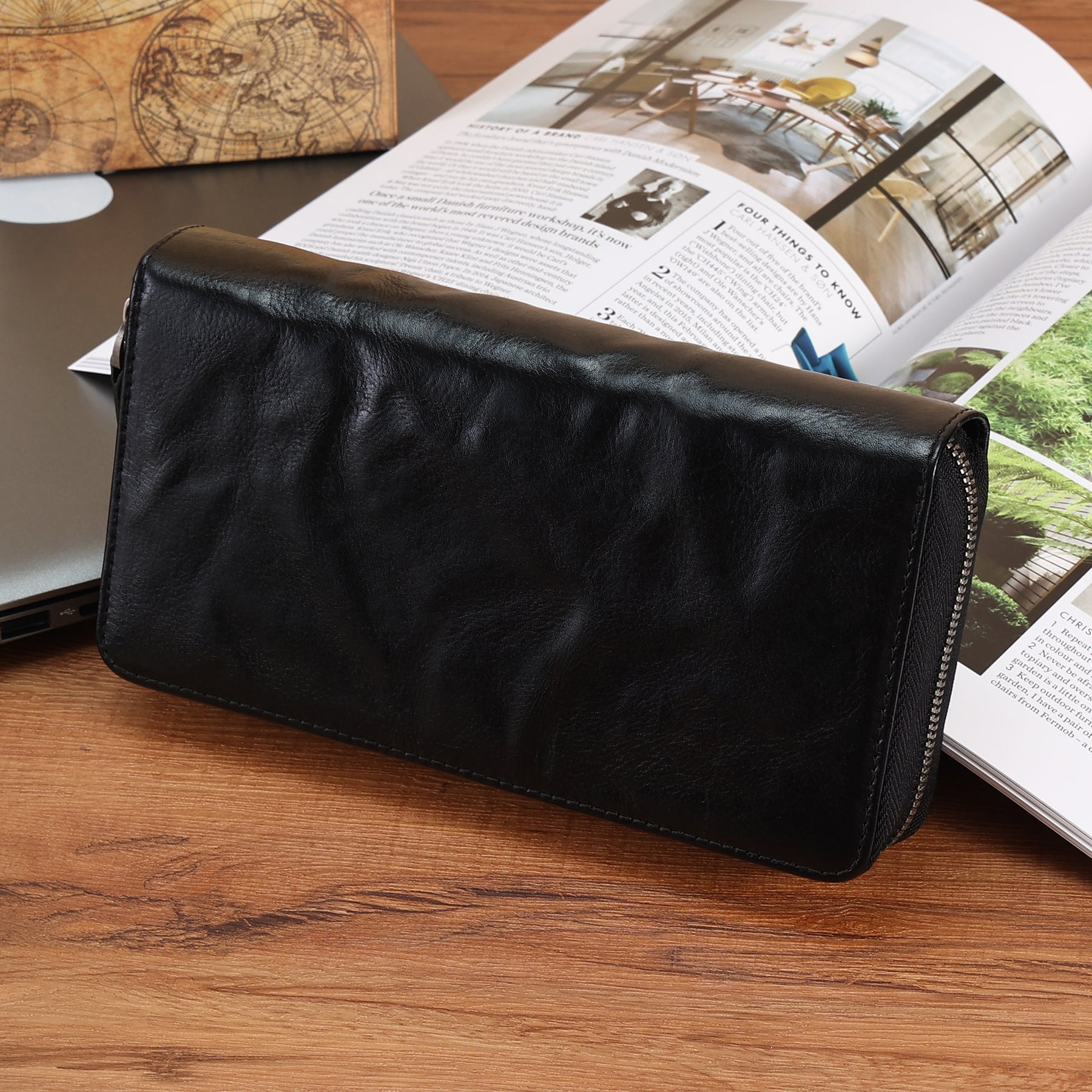 Long Wallet for Men in Genuine Leather with RFID Blocking woyaza