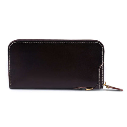 Sleek Long Leather Wallet for Women with Zipper Closure woyaza