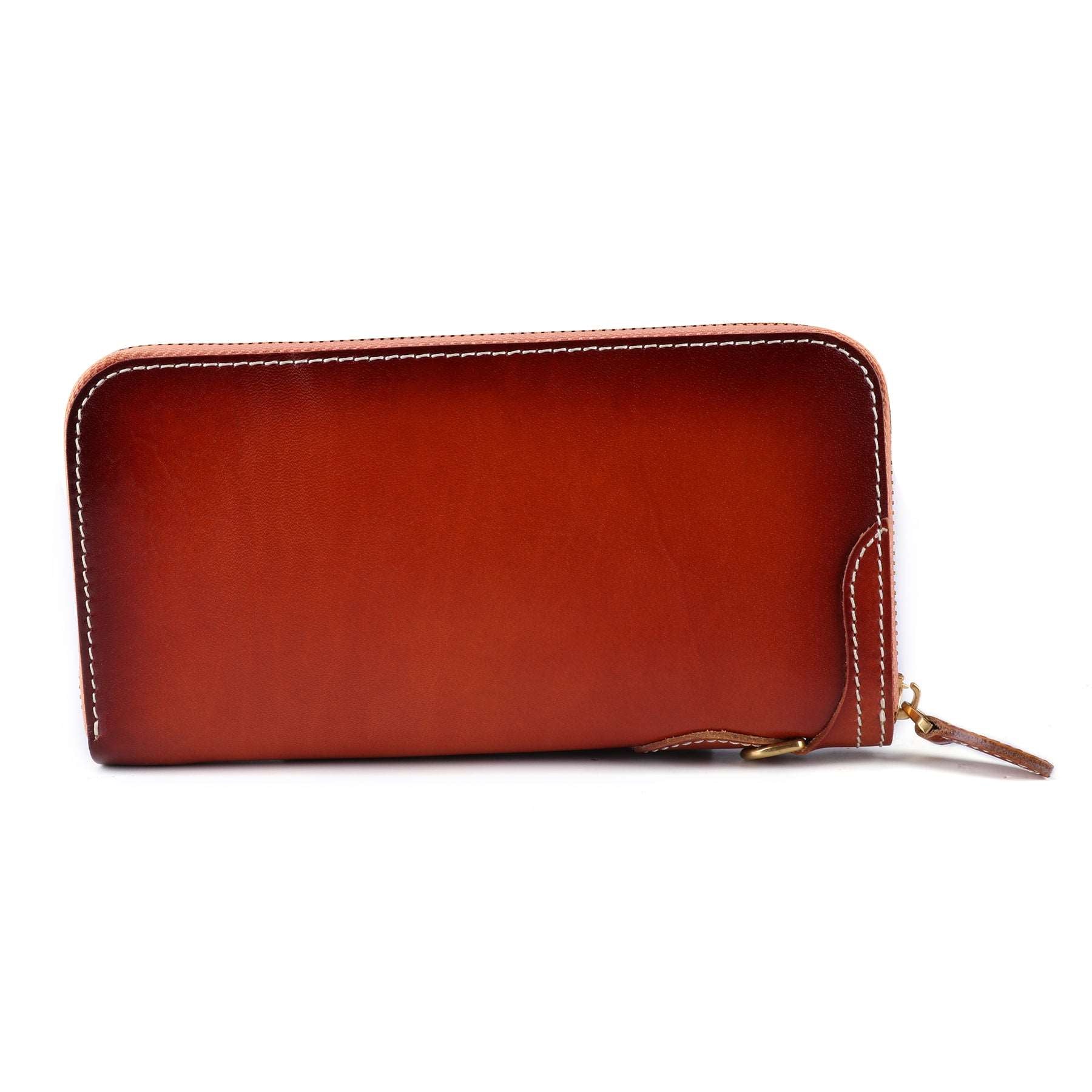 Classic Retro Leather Women's Wallet Long Zippered Style woyaza