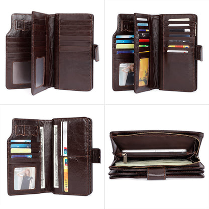 Spacious Men's Leather Clutch Wallet Woyaza