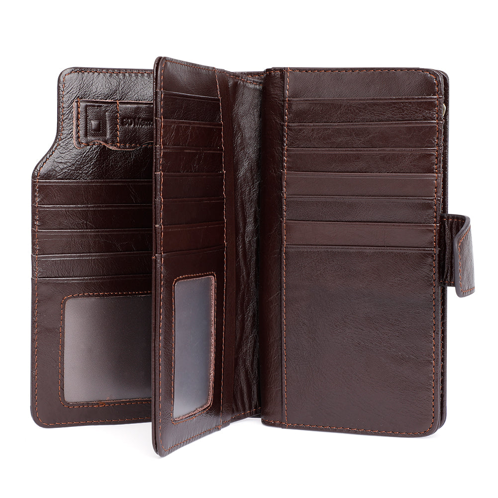 Elegant Men's Leather Trifold Wallet Purse Woyaza