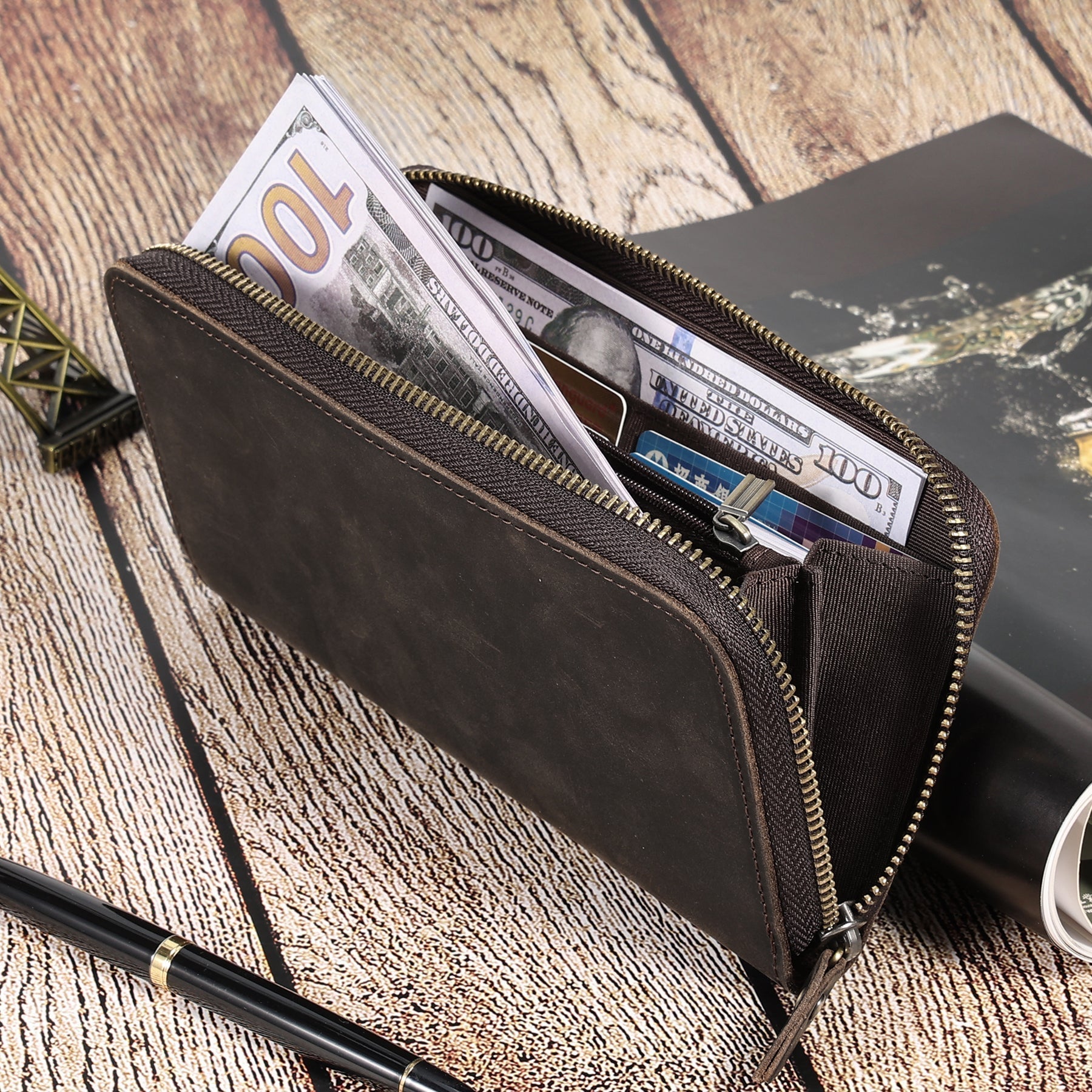 Classy Men's Long Wallet RFID Shielding Hand Clutch woyaza