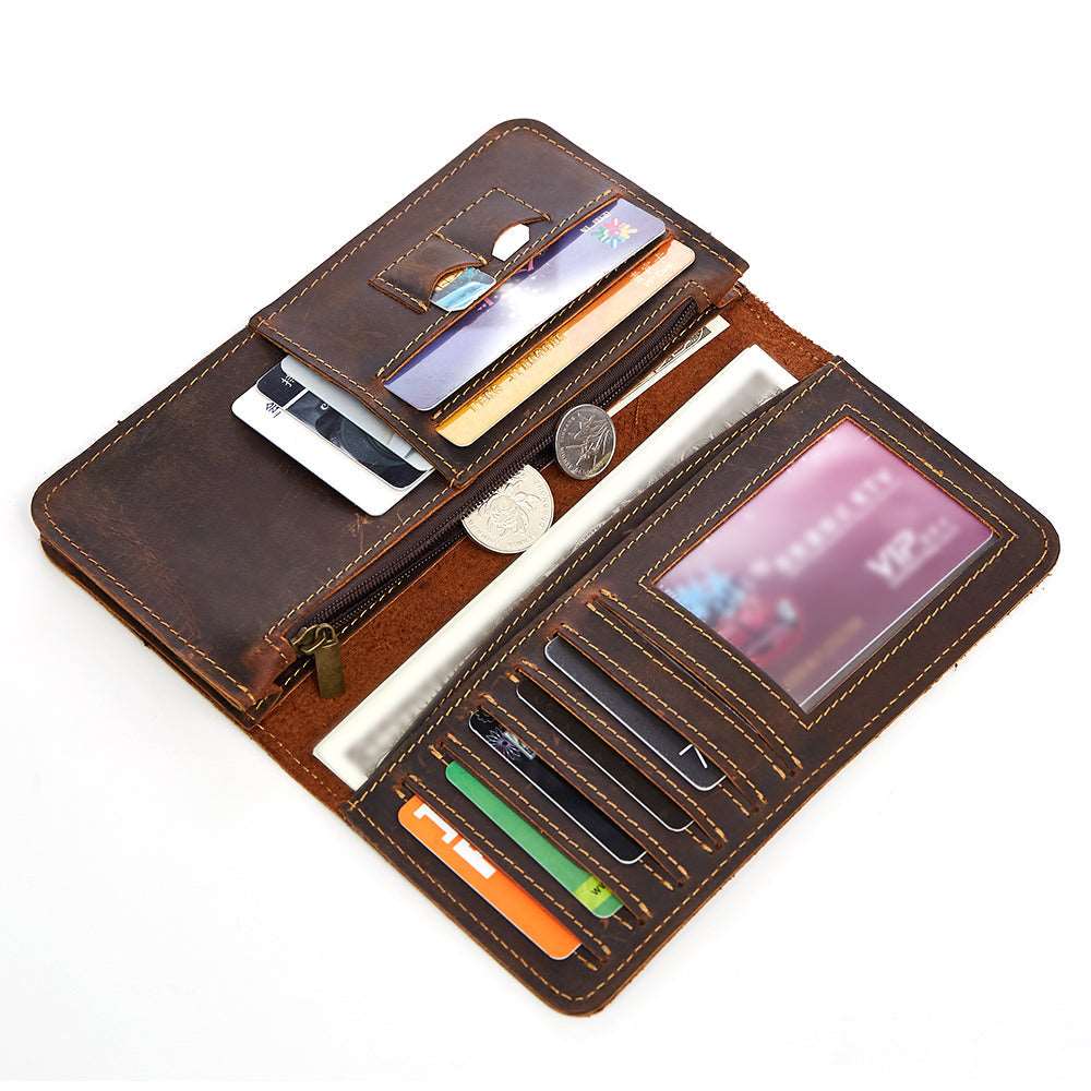 RFID Protected Men's Leather Clutch woyaza