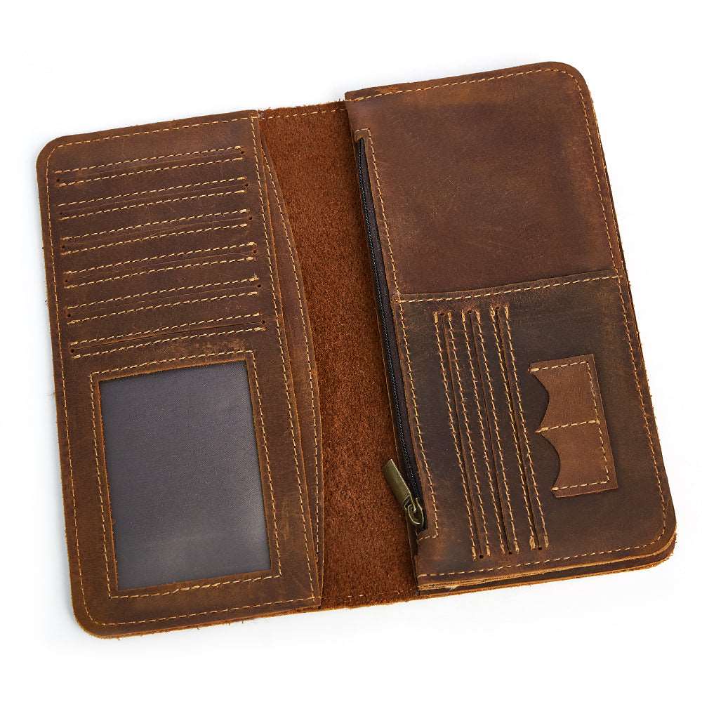 Fashionable Leather Long Wallet for Men woyaza