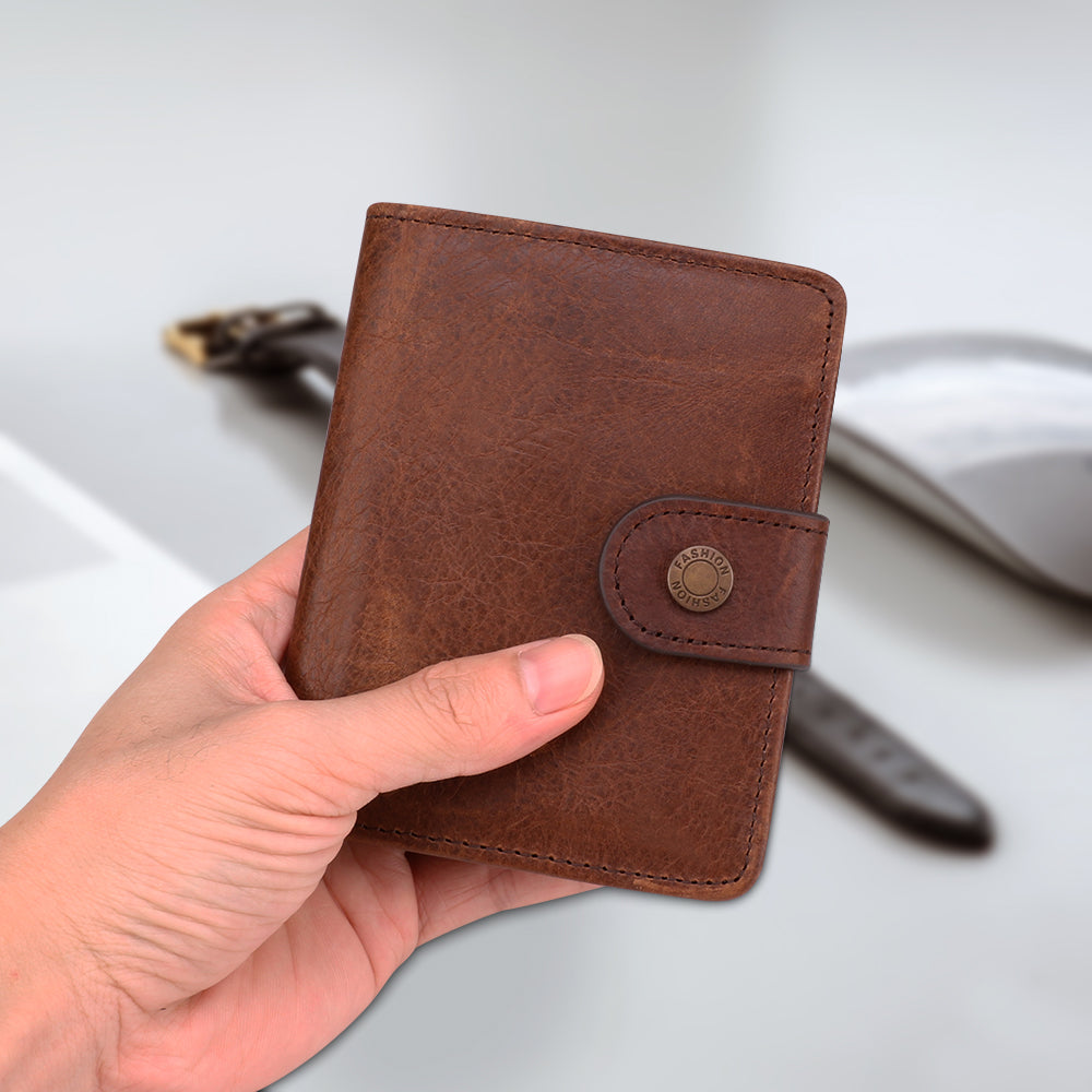 Men's Genuine Leather Bifold Wallet woyaza