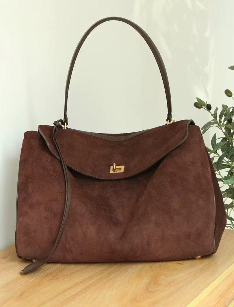 Soft Leather Work Tote Bag For Women With Comfortable Handheld, Shoulder, Or Crossbody Carrying Style