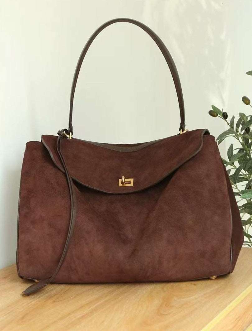 Soft Leather Work Tote Bag For Women With Comfortable Handheld, Shoulder, Or Crossbody Carrying Style