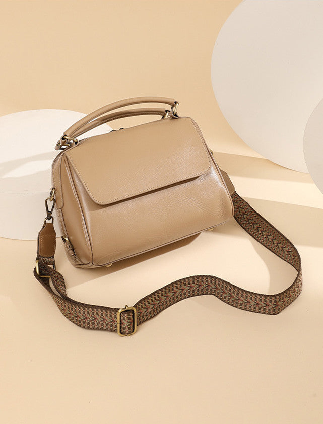 High-End Fashionable Leather Handbag for Women with Detachable Strap