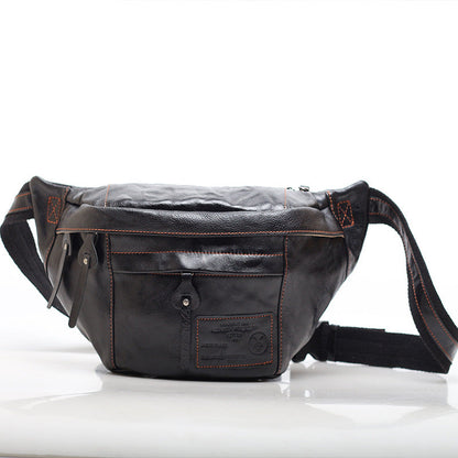 Exquisite Leather Men's Hip Bag Sling Pack Crossbody woyaza