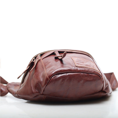Elegant Leather Men's Waist Pack Shoulder Bag woyaza