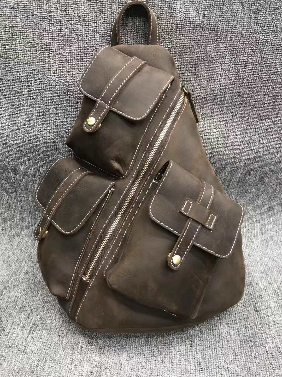 Versatile Leather School Bag for Men woyaza