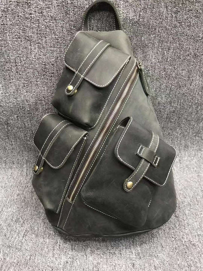 Sleek Leather Business Backpack for Men woyaza
