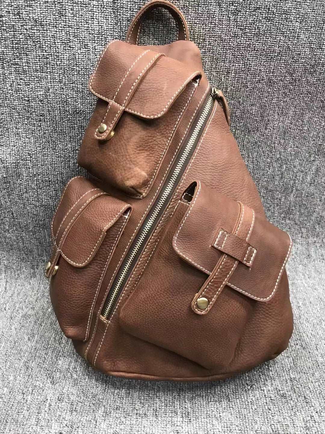 Classy Men's Leather Travel Rucksack woyaza