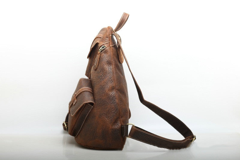 Stylish Leather School Backpack for Men woyaza
