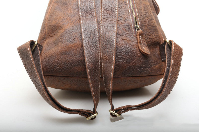 Handcrafted Leather Rucksack for Men woyaza