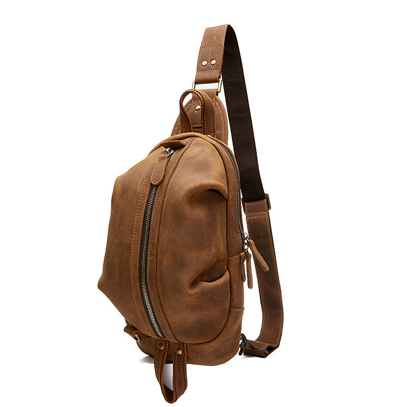 Vintage Leather Satchel Crossbody Bag woyaza