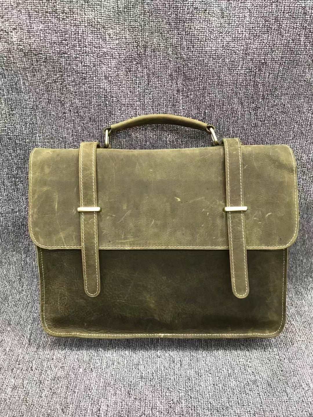 Timeless Leather Men's Laptop Shoulder Briefcase Woyaza