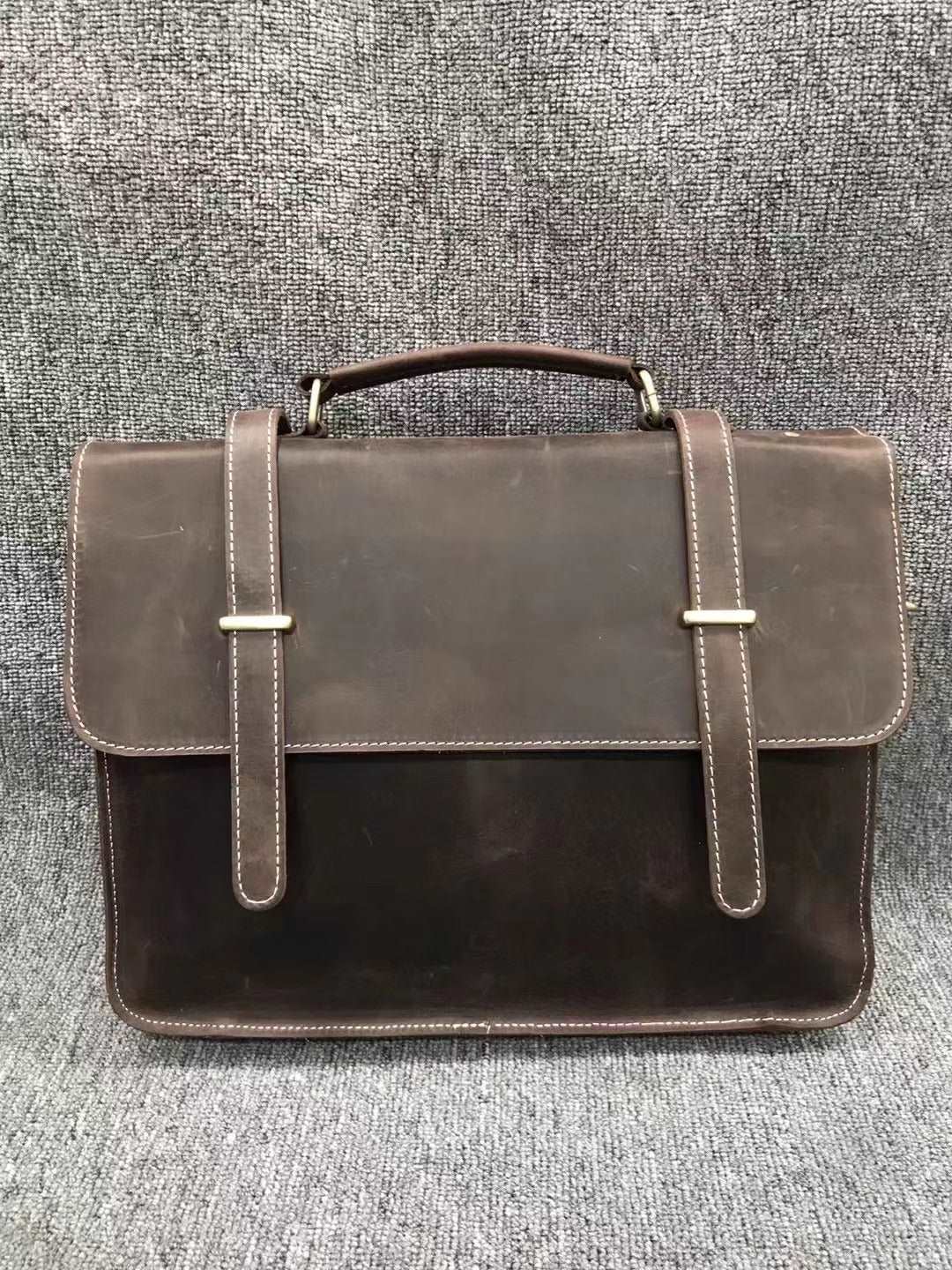 Classic Genuine Leather Men's Work Shoulder Bag Woyaza