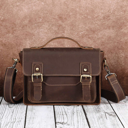 Retro Style Genuine Leather Shoulder Bag for Men woyaza