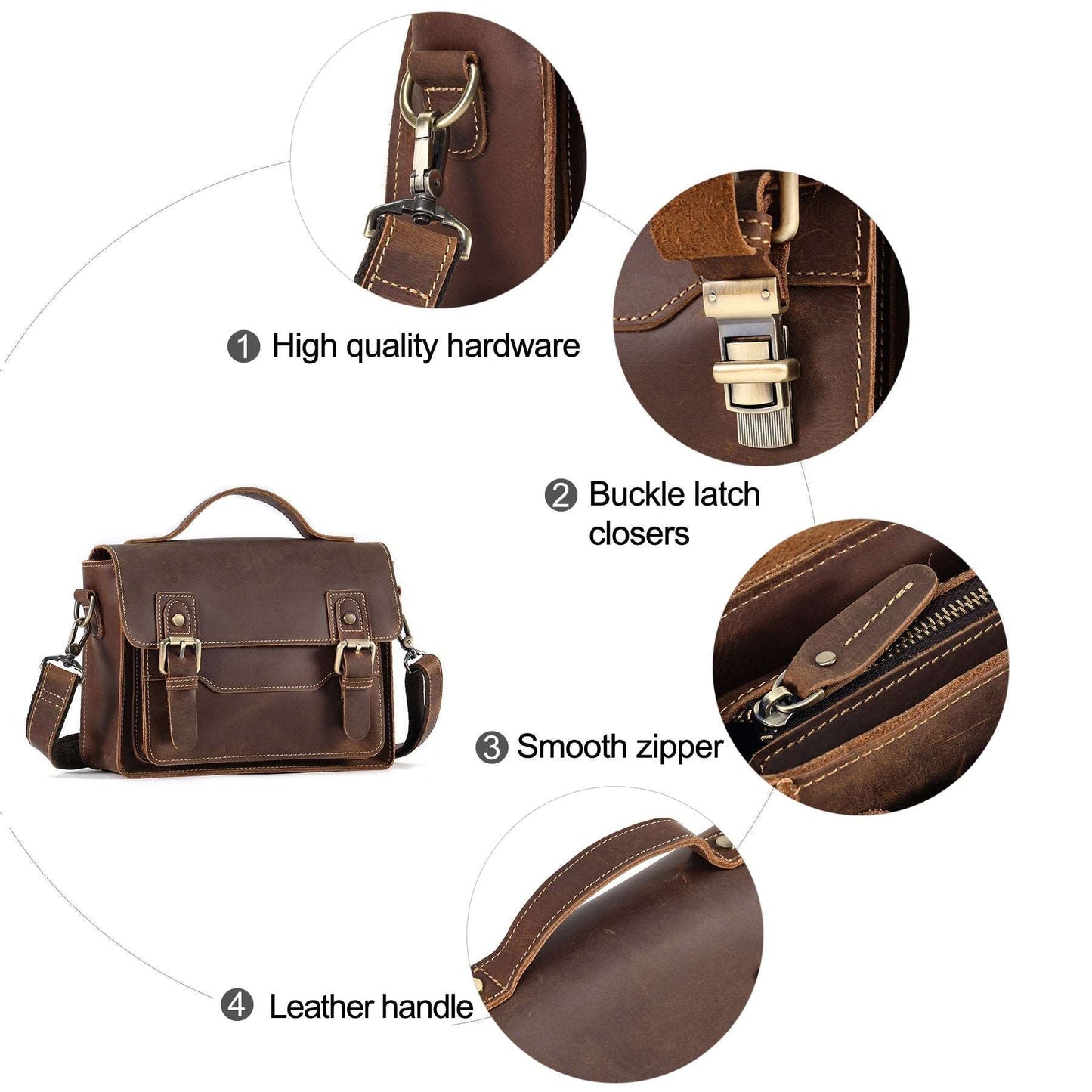 Stylish Leather Crossbody Bag for Work woyaza