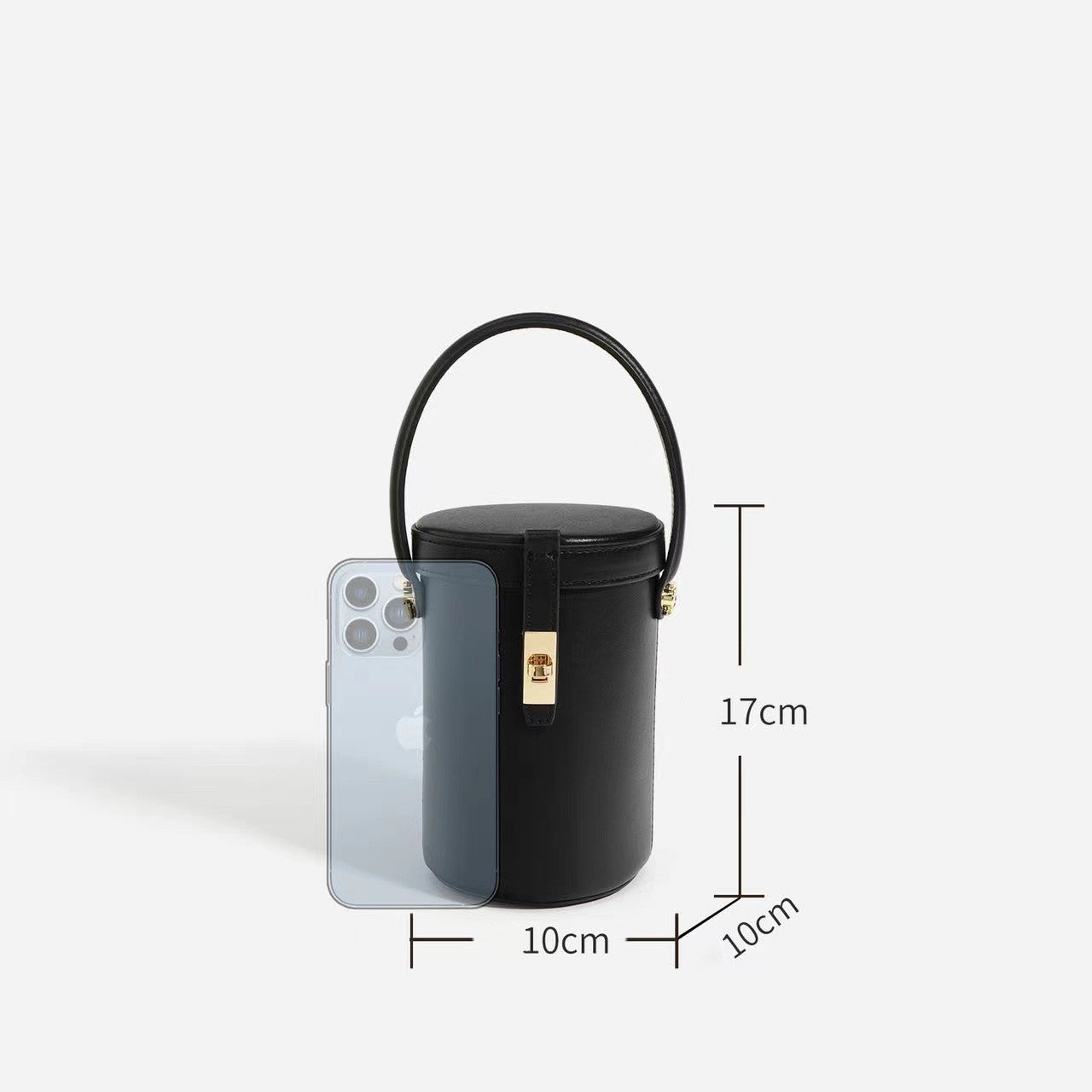 Modern Women's Soft Leather Mini Cylinder Bucket Bag Crossbody Shoulderwoyaza