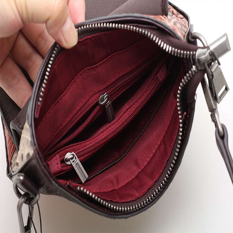 Genuine Leather Mini Bucket Bag for Women Woyaza