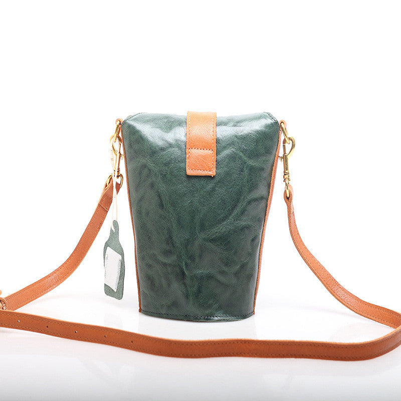 Women's Classic Bucket Bag with Contrast Colors woyaza