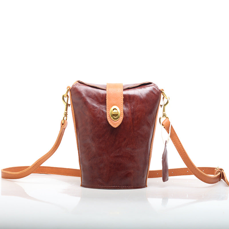 Chic Contrast Color Leather Handbag for Women woyaza