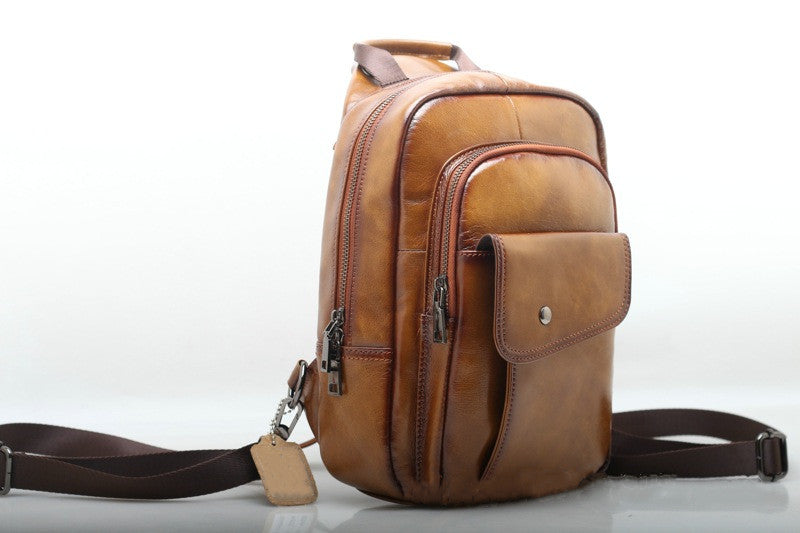 Classic Leather Cross Chest Bag woyaza
