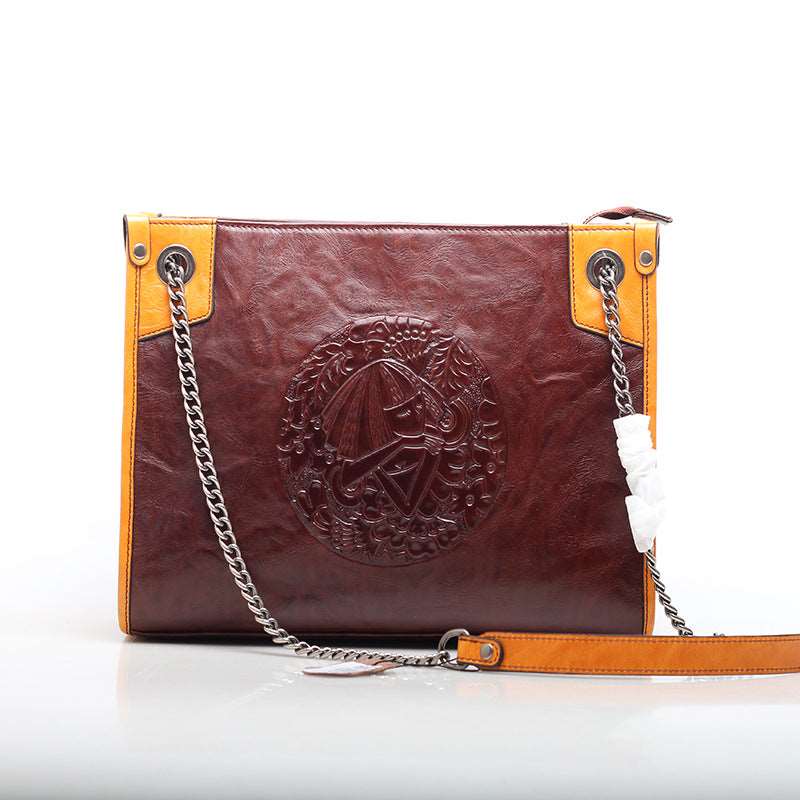 Elegant Vintage Style Leather Work Tote Bag woyaza