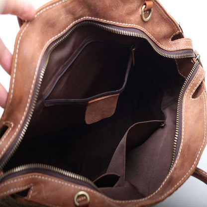Vintage Patterned Leather Shoulder Bag for Women Woyaza