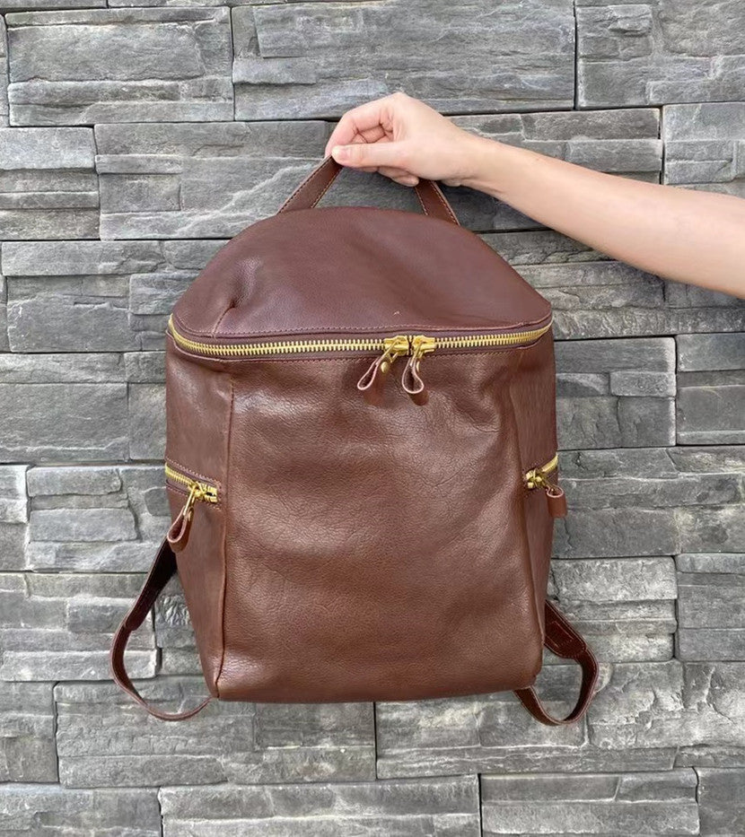 Distressed Leather Backpack for Ladies