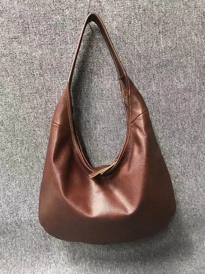 Vintage High-Capacity Soft Leather Shoulder Handbag Tote woyaza