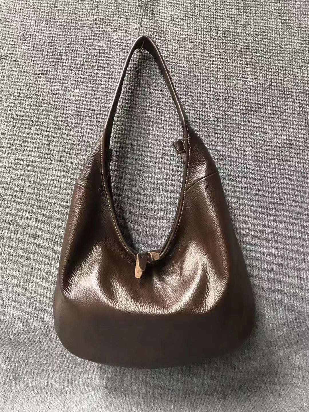 Classic Oversized Real Leather Shoulder Tote Bag woyaza